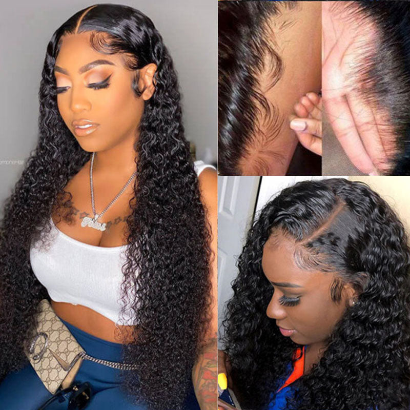 LIVIA Curly 5x5 Lace Closure Wig Natural Black Human Hair Wig