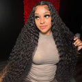 LIVIA 13x6 HD Lace Frontal Deep Wave Natural Black Human Hair Pre Bleached Knots Wig