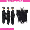LIVIA Deep Wave 3 Bundles With 13x6 HD Frontal Human Virgin Hair Unprocessed