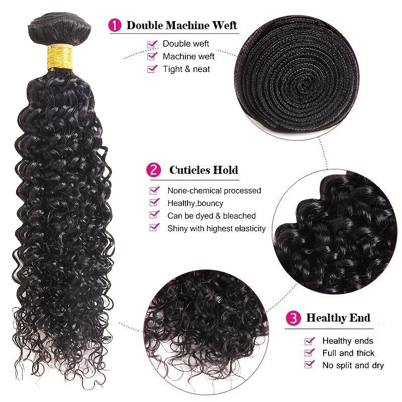 LIVIA Deep Wave 3 Bundles Hair Weft With 5x5 HD Lace Closure Human Hair