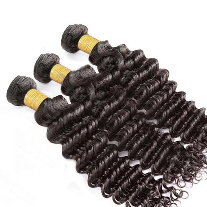 LIVIA Deep Wave 3 Bundles Unprocessed Virgin Human Hair Weave