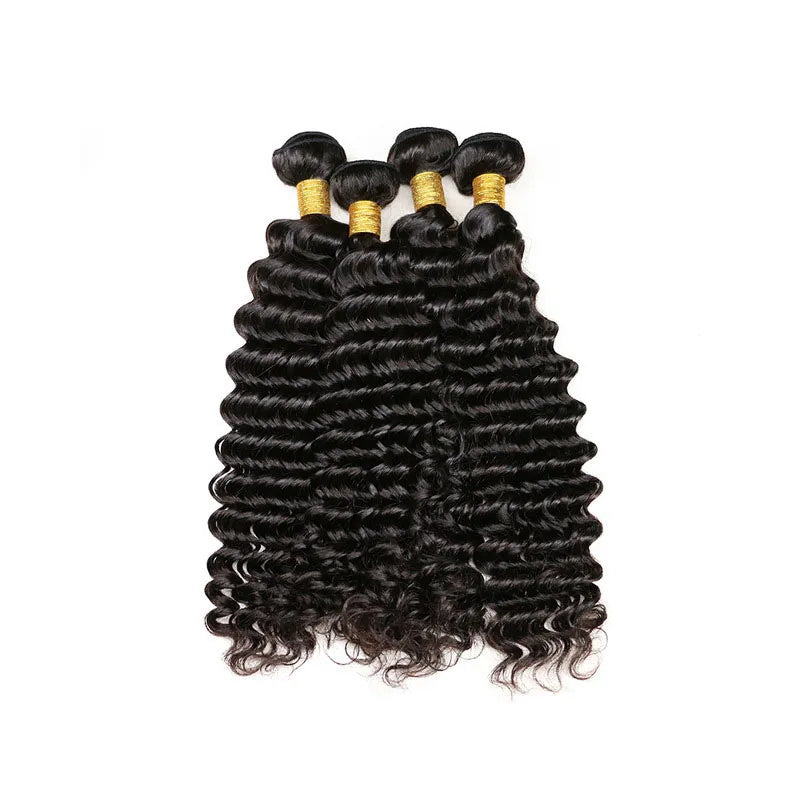 LIVIA Deep Wave 4 Bundles Natural Black Unprocessed Virgin Human Hair