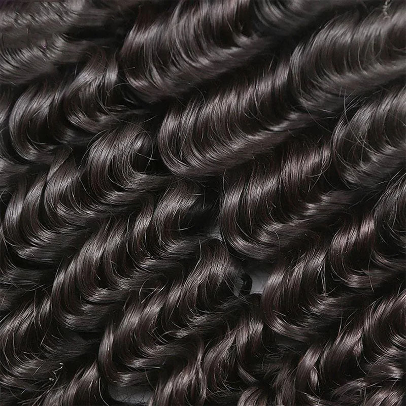 LIVIA Deep Wave 4 Bundles Natural Black Unprocessed Virgin Human Hair
