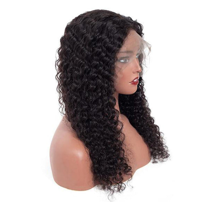 LIVIA Deep Wave Full HD Lace Wig 14-30Inch Natural Black Human Hair Pre Bleached Knots Wig