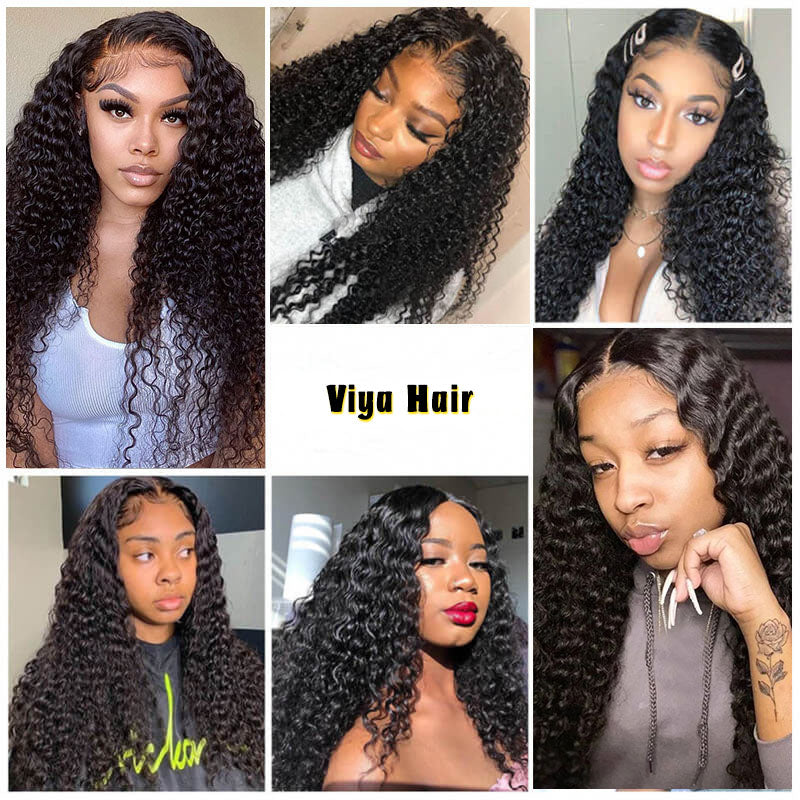 LIVIA Deep Wave Full HD Lace Wig 14-30Inch Natural Black Human Hair Pre Bleached Knots Wig