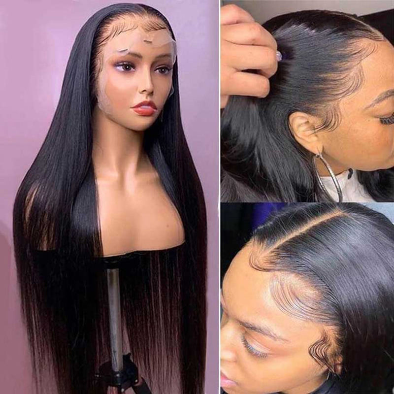 LIVIA 13x4 HD Full Lace Frontal Pre Bleached Knots Straight 250% Density Human Hair Wigs