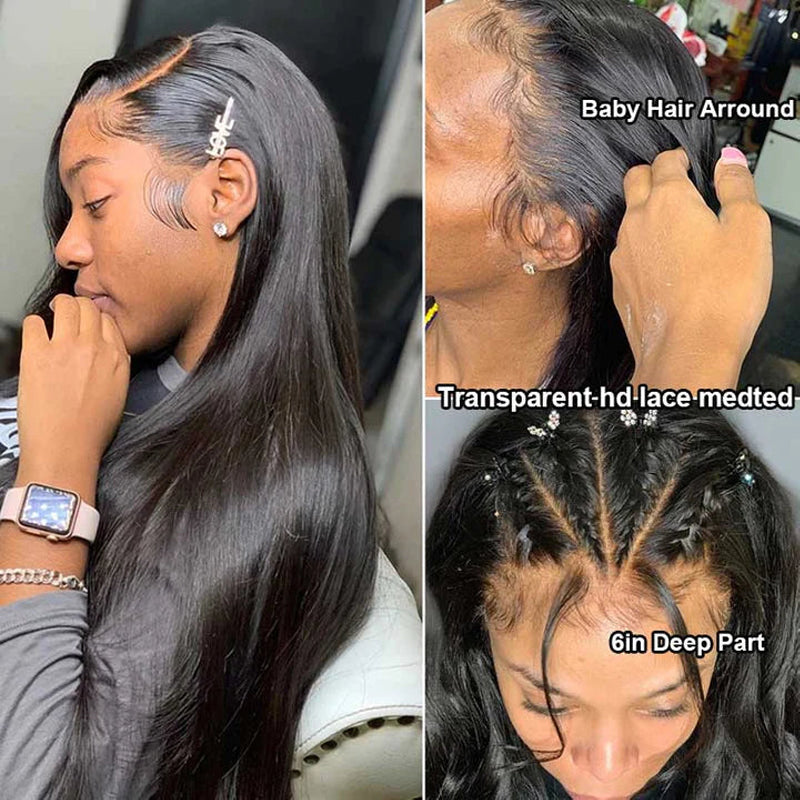 LIVIA 13x4 HD Full Lace Frontal Pre Bleached Knots Straight 250% Density Human Hair Wigs