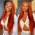 LIVIA Ginger Orange Color Straight 13x4 HD Lace Front Human Hair Wig
