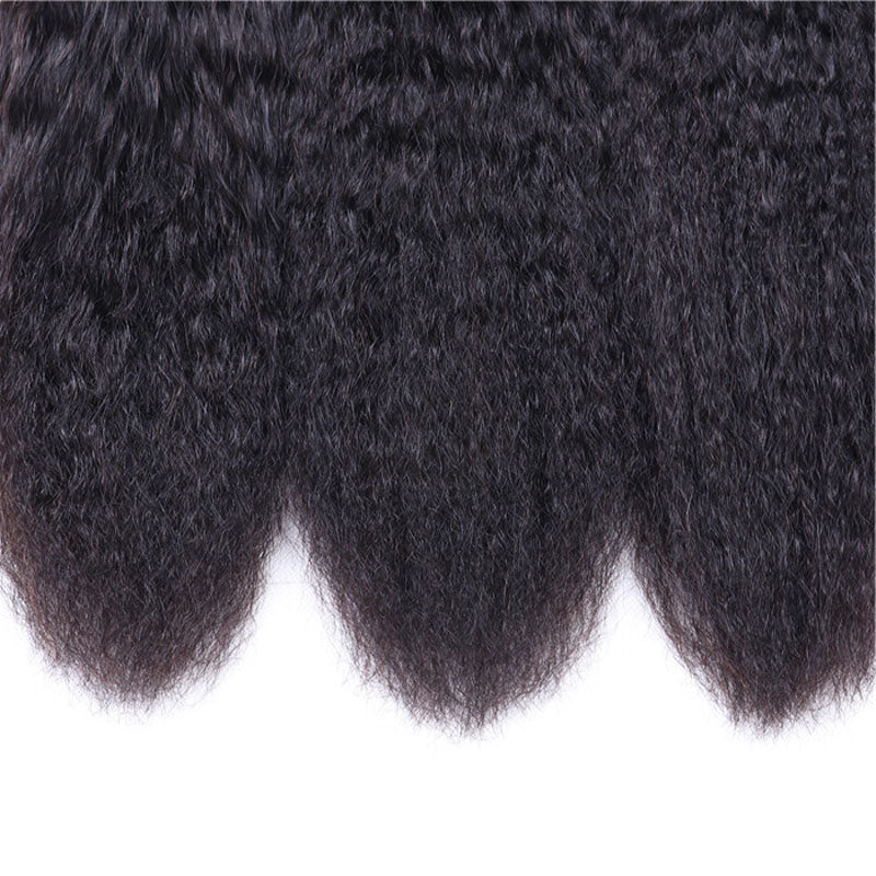 LIVIA Kinky Straight 14-30 Inch 3 Pcs Bundles Natural Black Human Hair