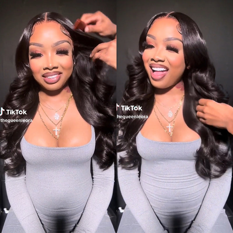 LIVIA Full Size? 13x6 HD Lace Frontal All Pre Styled Loose Body Wave Natural Black Wig