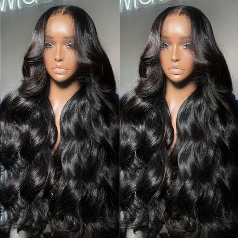 LIVIA Full Size? 13x6 HD Lace Frontal All Pre Styled Loose Body Wave Natural Black Wig