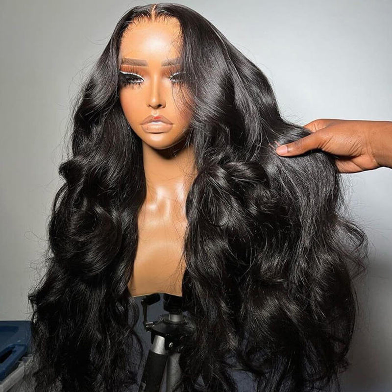 LIVIA Full Size? 13x6 HD Lace Frontal All Pre Styled Loose Body Wave Natural Black Wig