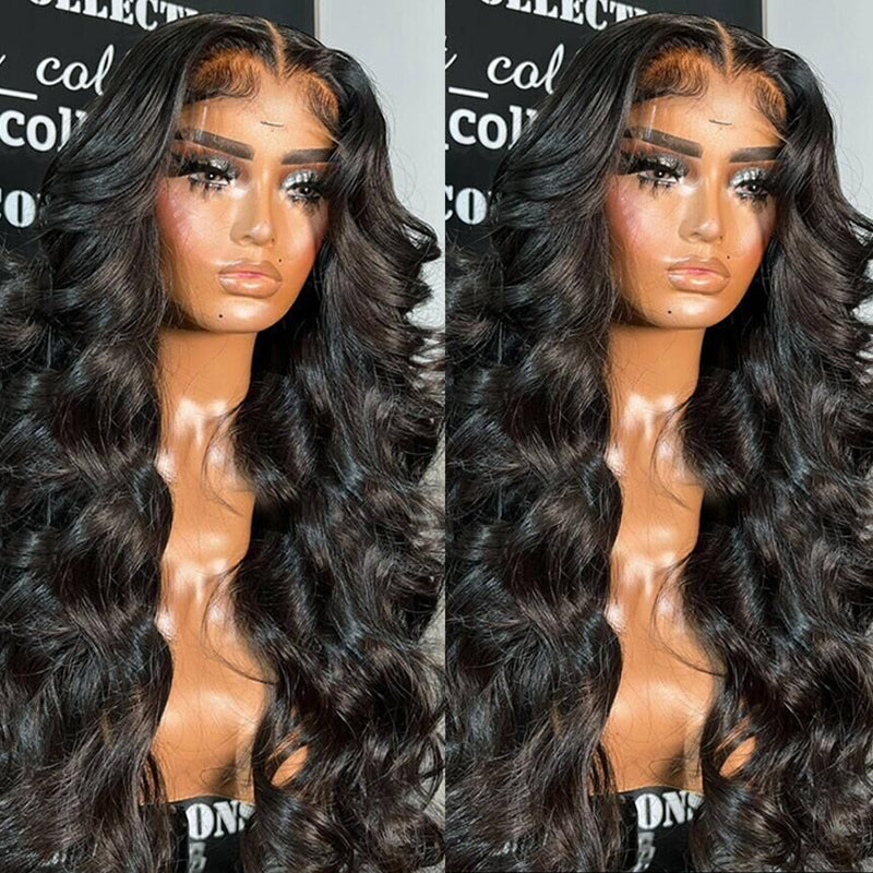 LIVIA Full Size? 13x6 HD Lace Frontal All Pre Styled Loose Body Wave Natural Black Wig