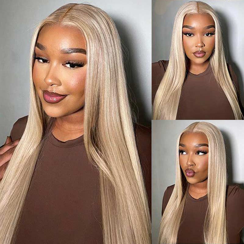 LIVIA Full Size? 13x6 Lace Blonde Brown Highlights P10/613 Loose Body Human Hair Wig