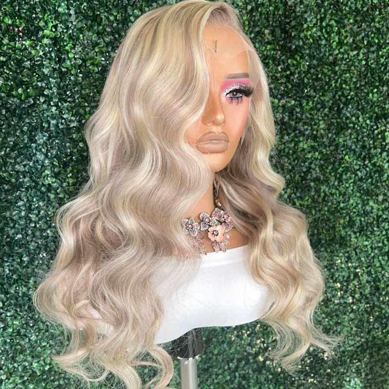 LIVIA Full Size? 13x6 Lace Blonde Brown Highlights P10/613 Loose Body Human Hair Wig