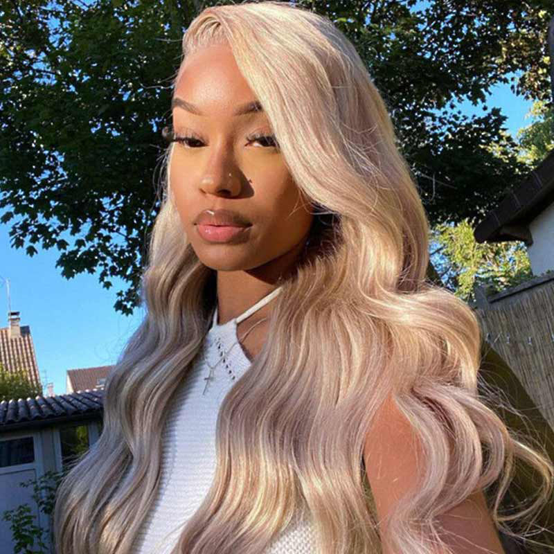LIVIA Full Size? 13x6 Lace Blonde Brown Highlights P10/613 Loose Body Human Hair Wig