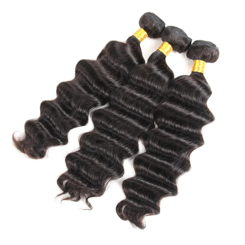 LIVIA Loose Deep Wave 3 Bundles With 13x6 HD Frontal Human Virgin Hair Unprocessed