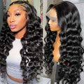 LIVIA Loose Deep Wave Full HD Lace Wig 14-30 Inch Natural Black Human Hair Pre Bleached Knots Wig