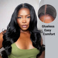 LIVIA Pre Styled Body Wave 5x5 HD Lace Glueless Wig Natural Black Human Hair Wig