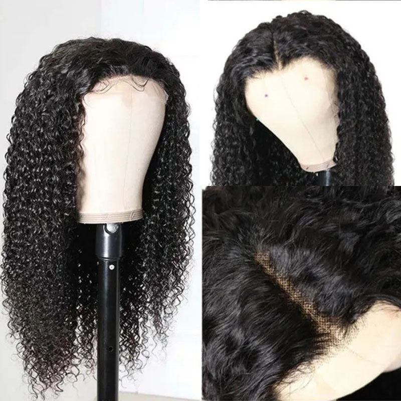 LIVIA Pre Styled 5x5 HD Glueless Lace Deep Curly Wig Natural Black Human Hair