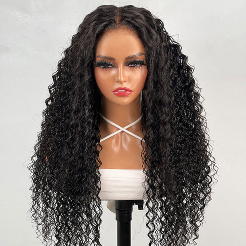 LIVIA Pre Styled Deep Wave 5x5 HD Lace Glueless Wig Natural Black Human Hair Wig