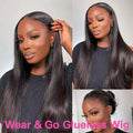 LIVIA  Pre Styled Straight Glueless 5x5 HD Lace Closure Wig Natural Black Human Hair Wig