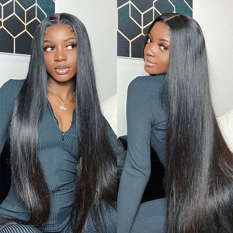 LIVIA Straight 13x4 HD Lace Frontal Wig Natural Color Human Hair Pre Bleached Knots Wig