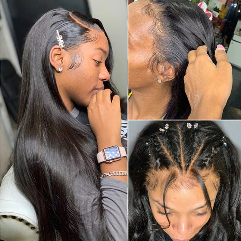 LIVIA Straight 13x4 HD Lace Frontal Wig Natural Color Human Hair Pre Bleached Knots Wig