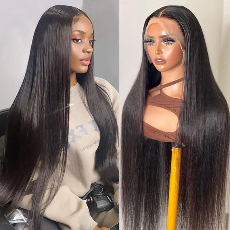 LIVIA Straight 13x4 HD Lace Frontal Wig Natural Color Human Hair Pre Bleached Knots Wig