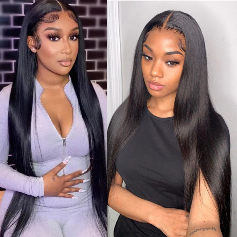 LIVIA Straight 13x4 HD Lace Frontal Wig Natural Color Human Hair Pre Bleached Knots Wig