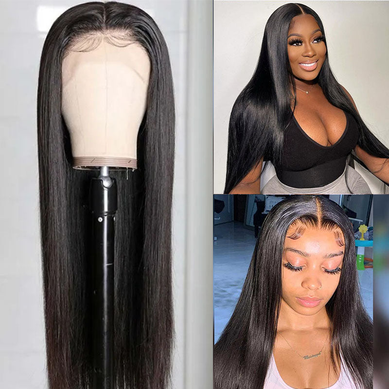 LIVIA 13x6 HD Lace Frontal Straight Natural Black Human Hair Pre Bleached Knots Wig
