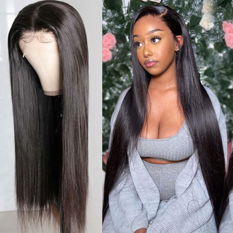 LIVIA 13x6 HD Lace Frontal Straight Natural Black Human Hair Pre Bleached Knots Wig