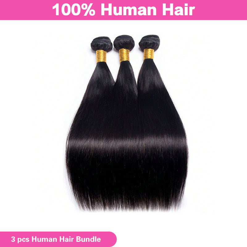 LIVIA Straight 3 Pcs Bundles Natural Black Human Hair