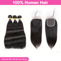 LIVIA Straight 3 Pcs Bundles Hair Weft With 5x5 HD Lace Closure Human Hair