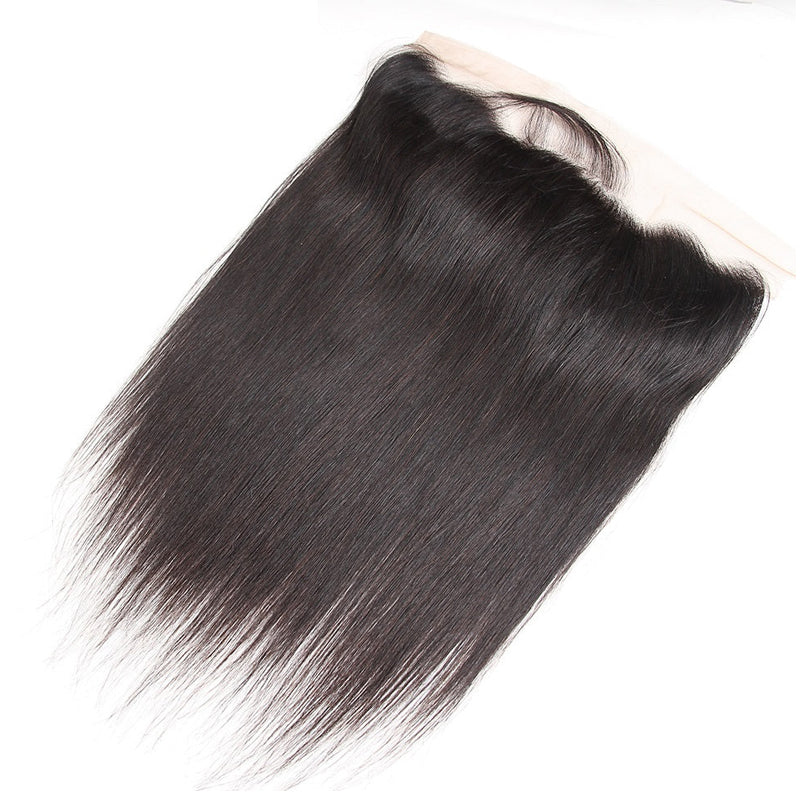 LIVIA Straight 13x6 HD Lace Frontal With 4 Pcs Bundles Hair Weft Natural Black Human Virgin Hair