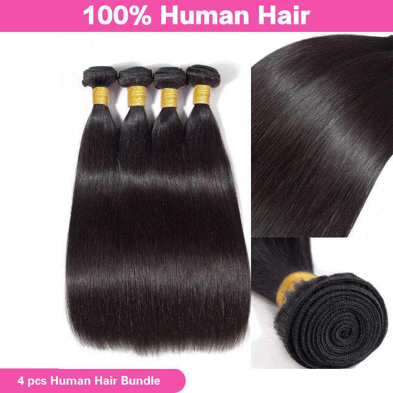 LIVIA Straight 4 Pcs Bundles Natural Color Human Hair