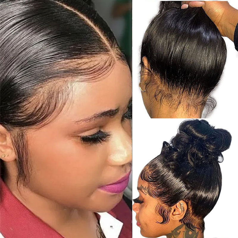 LIVIA Full HD Lace Straight Wig Natural 14-30 Inch Black Human Virgin Hair Pre Bleached Knots Wig