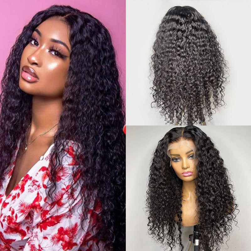 LIVIA Water Wave 13x6 Lace Front Wig Natural Black Human Hair Wig