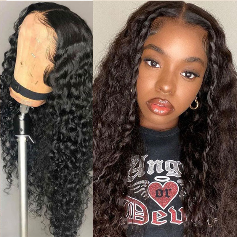 LIVIA Water Wave 13x6 Lace Front Wig Natural Black Human Hair Wig
