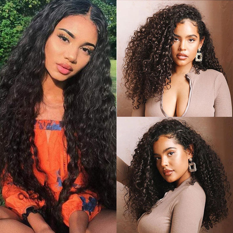 LIVIA Water Wave 13x6 Lace Front Wig Natural Black Human Hair Wig