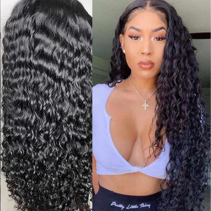 LIVIA Water Wave 13x6 Lace Front Wig Natural Black Human Hair Wig