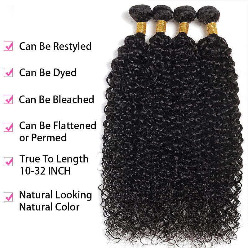LIVIA Water Wave 4 Bundles Human Hair Natural Black