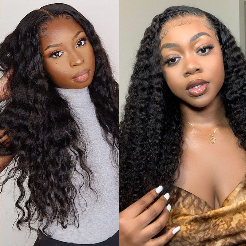 LIVIA Water Wave 4x4 Lace Closure Wig Natural Black Human Hair Wig
