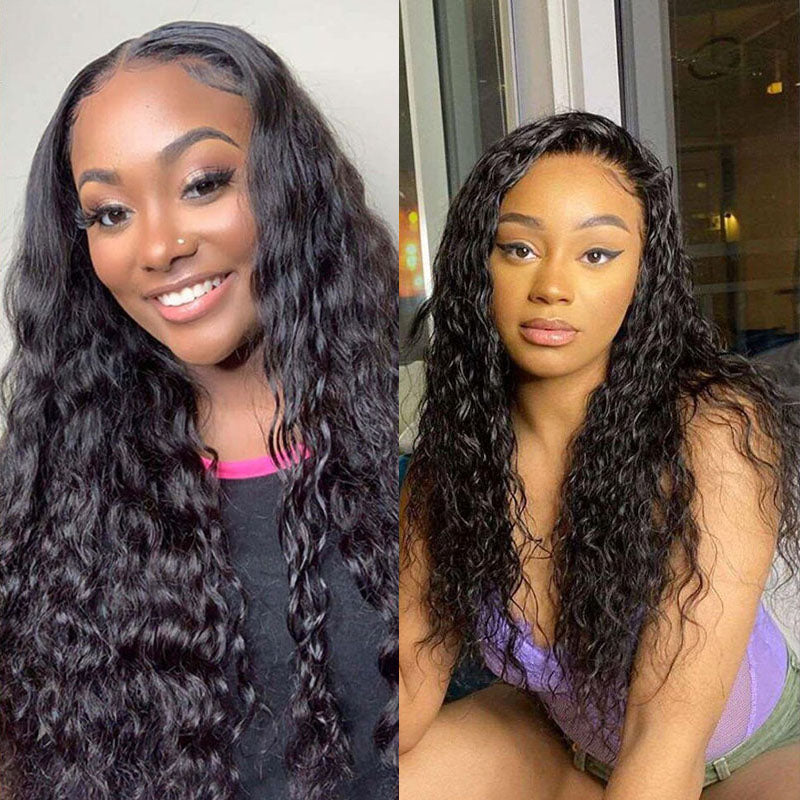 LIVIA Water Wave 5x5 Lace Closure Wig Natural Black Human Hair Wig