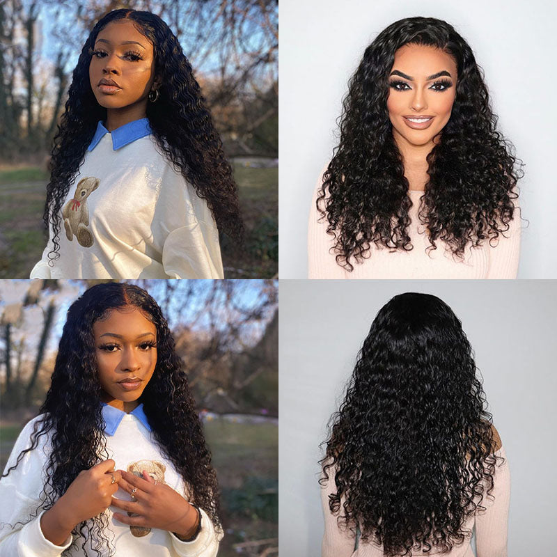 LIVIA Water Wave 5x5 Lace Closure Wig Natural Black Human Hair Wig