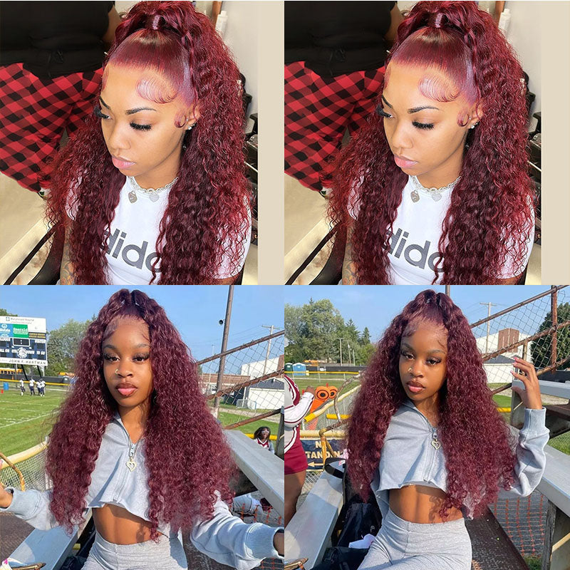 LIVIA Water Wave 99J 13x4 Lace Front Wig 14-30 Inches Human Hair Wig