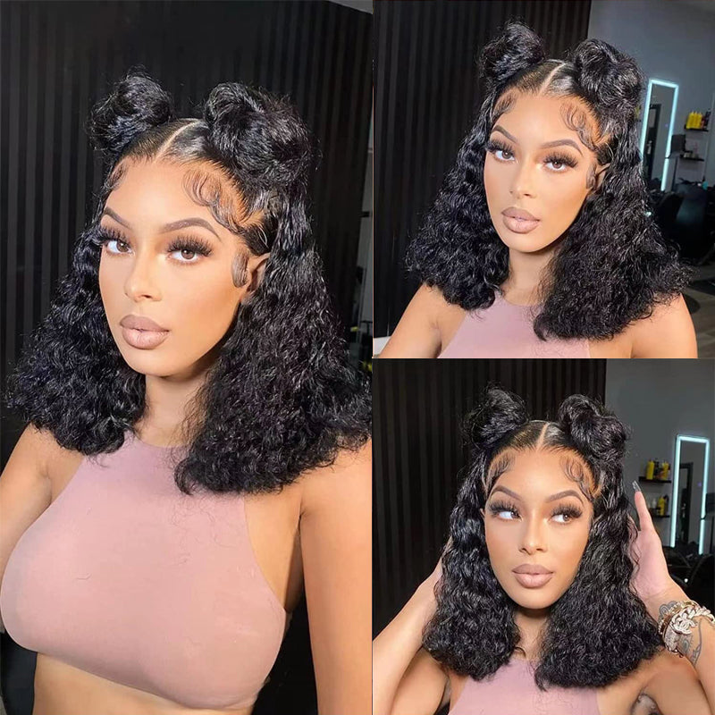 LIVIA 13x4 Curly Full HD Lace Frontal Pre Bleached Knots Human Hair Wig Beginner-Friendly