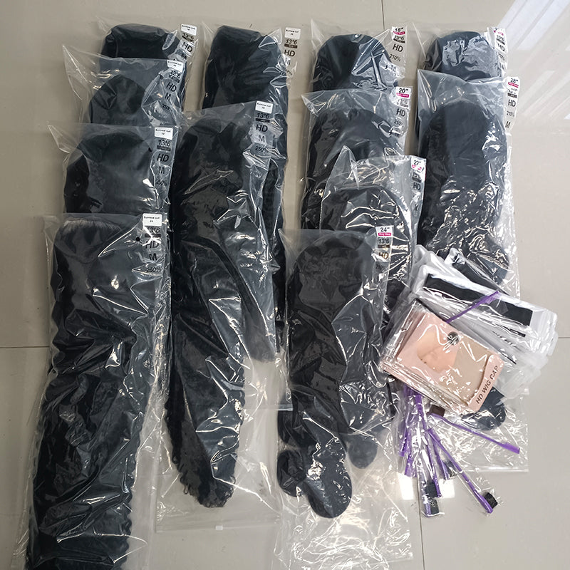 LIVIA 2 PCS 13x4 HD Lace Frontal Wig Natural Black All Pre Styled Wholesale Package Deal